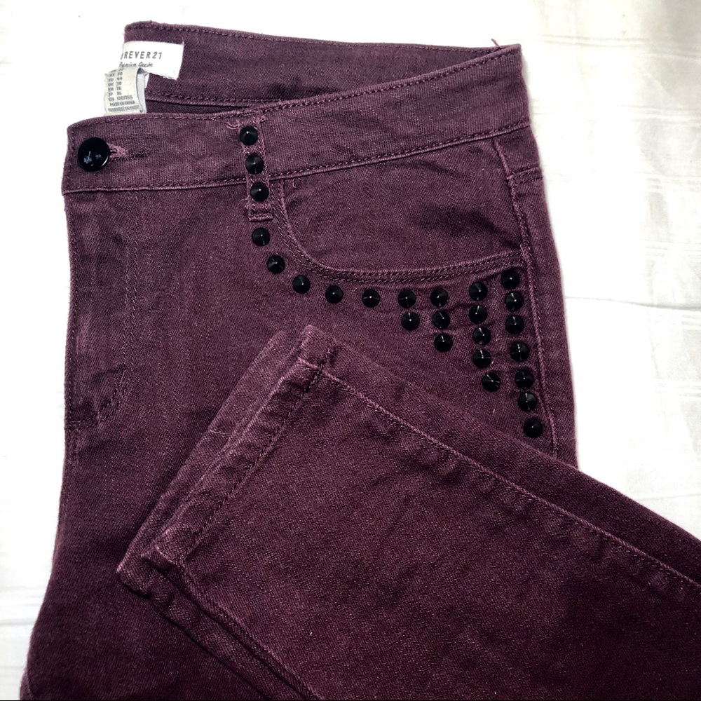 Studded maroon/burgundy jeans!!